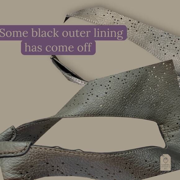 Montana West Metallic Silver Perforated Slouchy Hobo Bag & Wallet 2pc Set - Picture 6 of 7